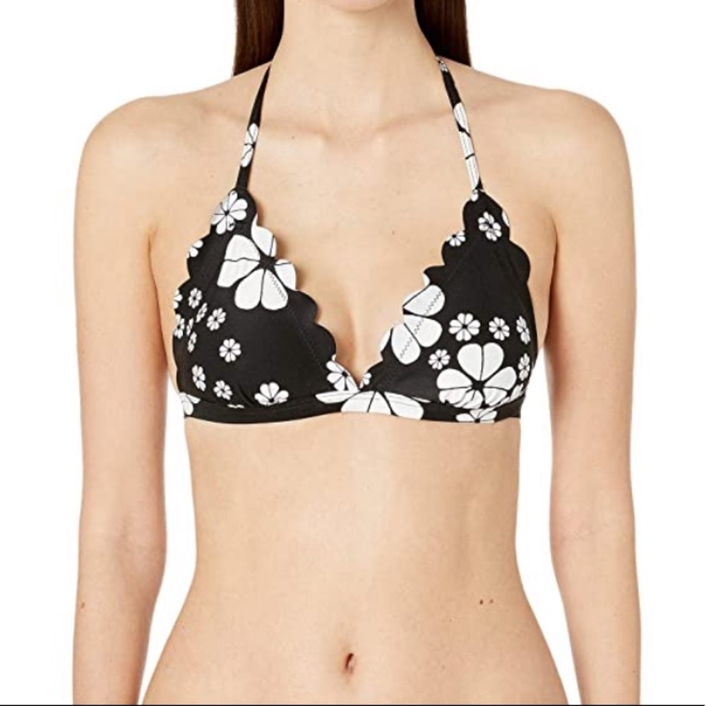 Kate Spade ♠️ Floral Scalloped Edge Bikini Top M